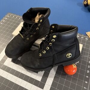 Timberland x Culture Kings 6" Boots Women's Size 6 Black Nubuck Gold Eyelets